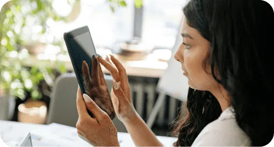 Girl using tab